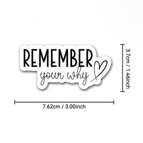 Your Why, Inspirational Sticker with Heart Design - Picture 3 of 5